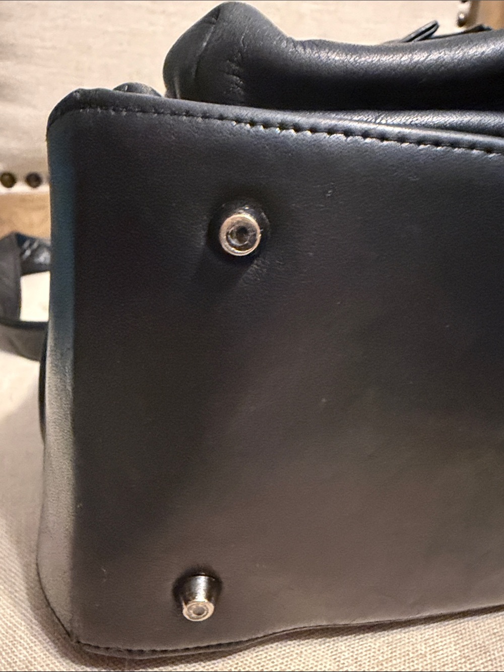 Perlina Black Leather Small Backpack - Picture 5 of 14